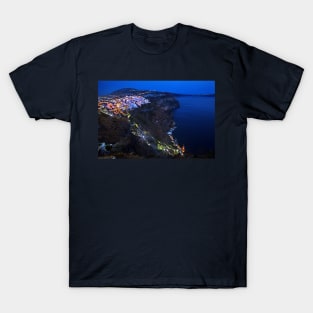 Night falling over the Caldera of Santorini T-Shirt